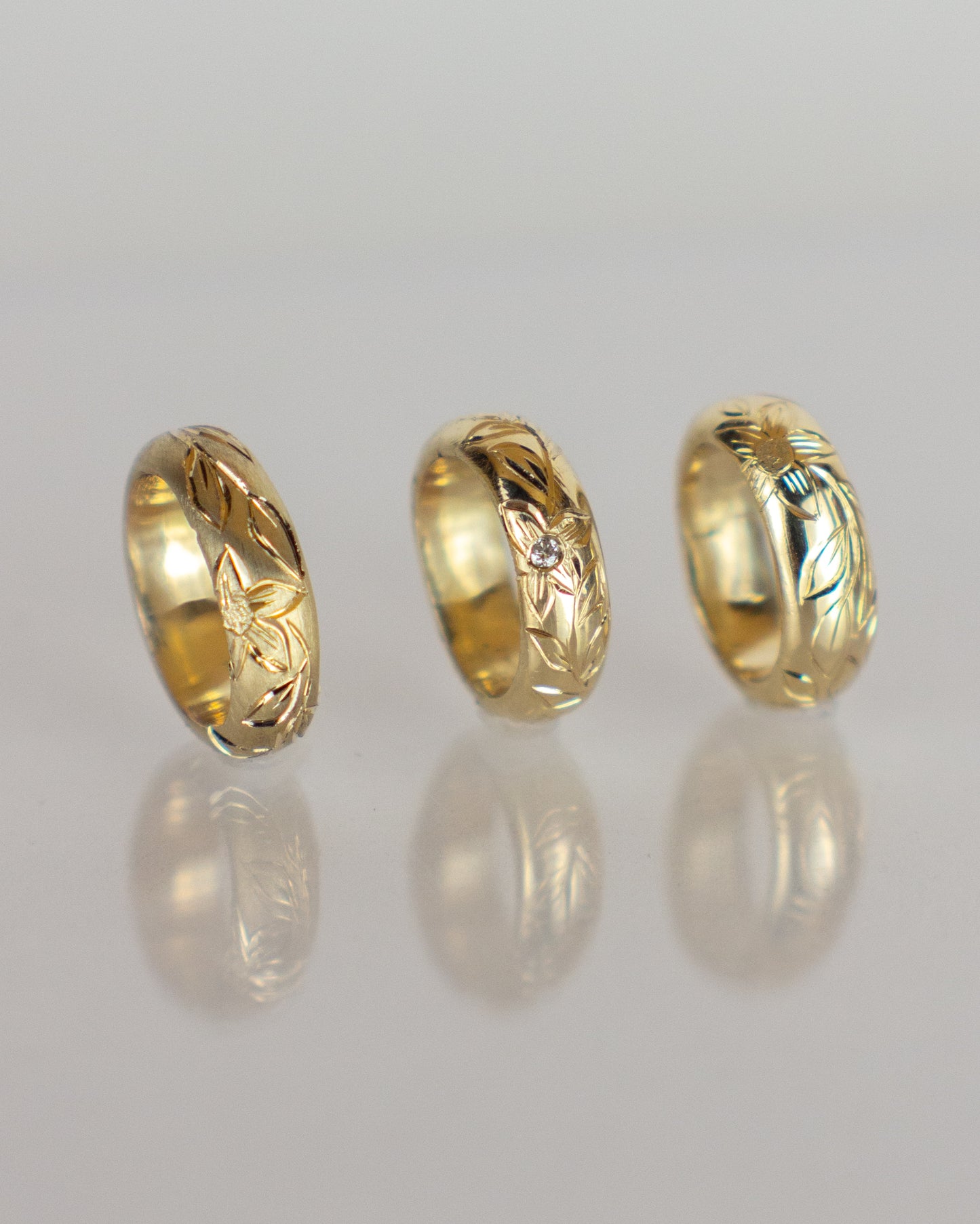 14K Hand Engraved Spacer Bead