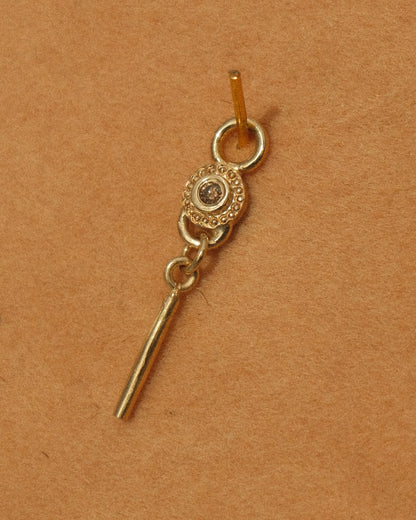 Earring Dangle: 14K Champagne Diamond Bar Dangle