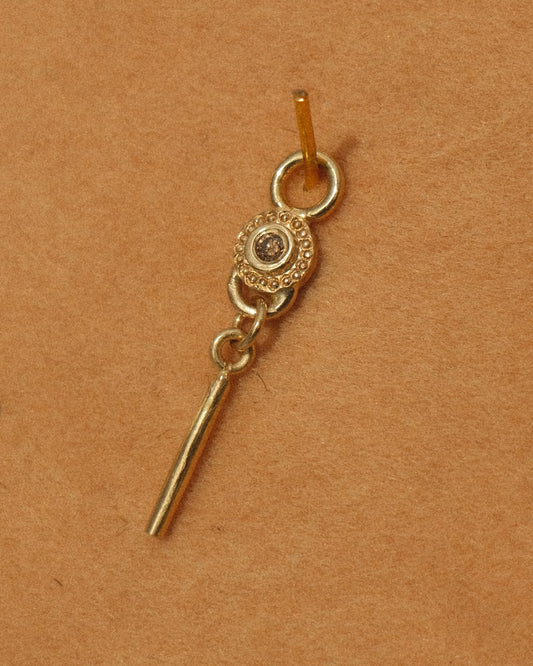 Earring Dangle: 14K Champagne Diamond Bar Dangle