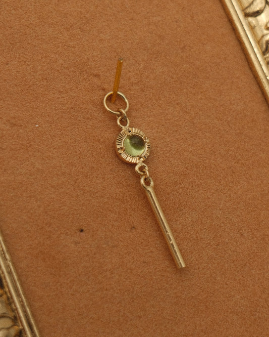 Earring Dangle: 14K Peridot Bar Dangle