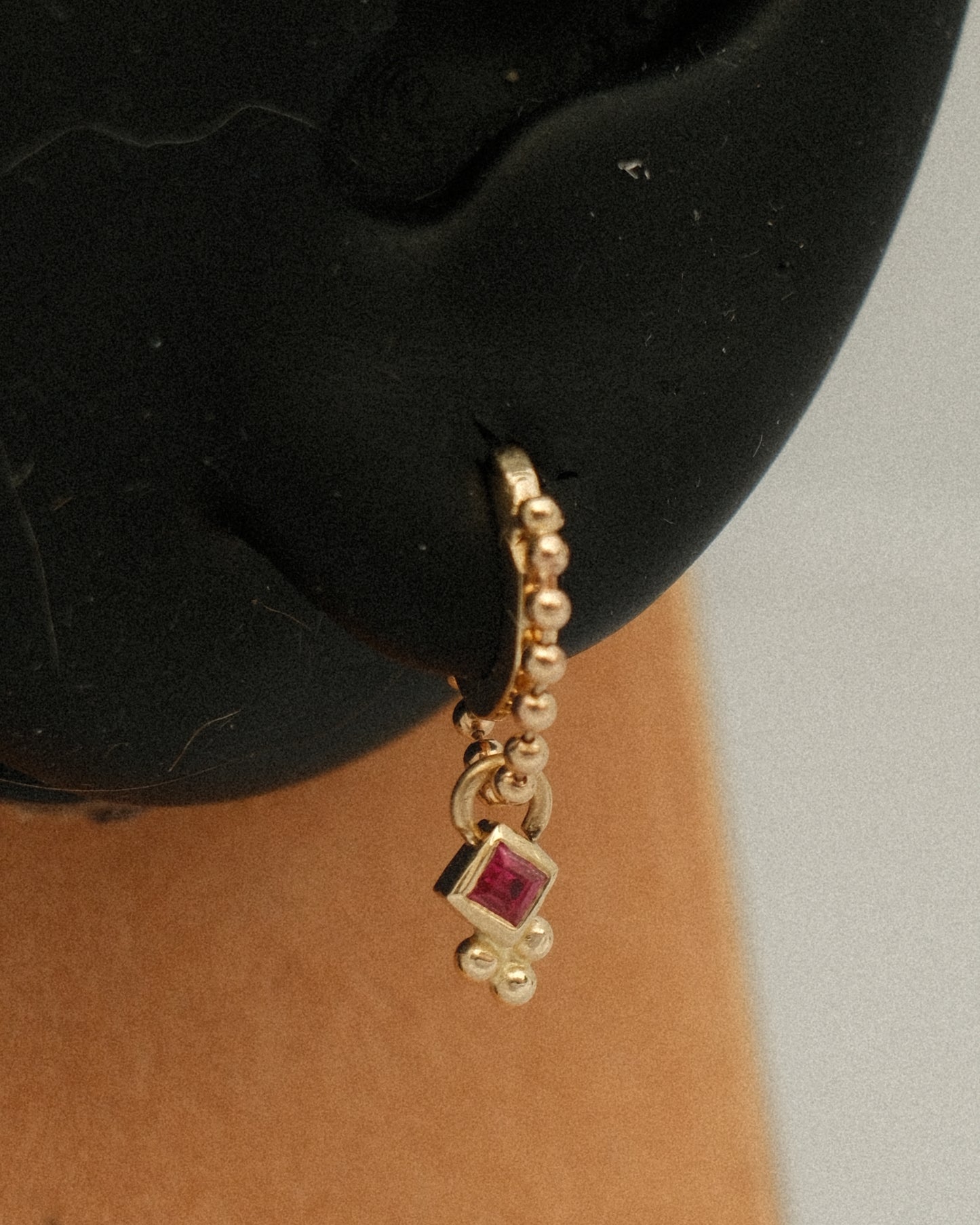 14K Sapphire Huggie