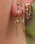 14K Tsavorite Garnet Engraved Dangle