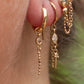 14K Padparadscha Sapphire Teensy Dangle
