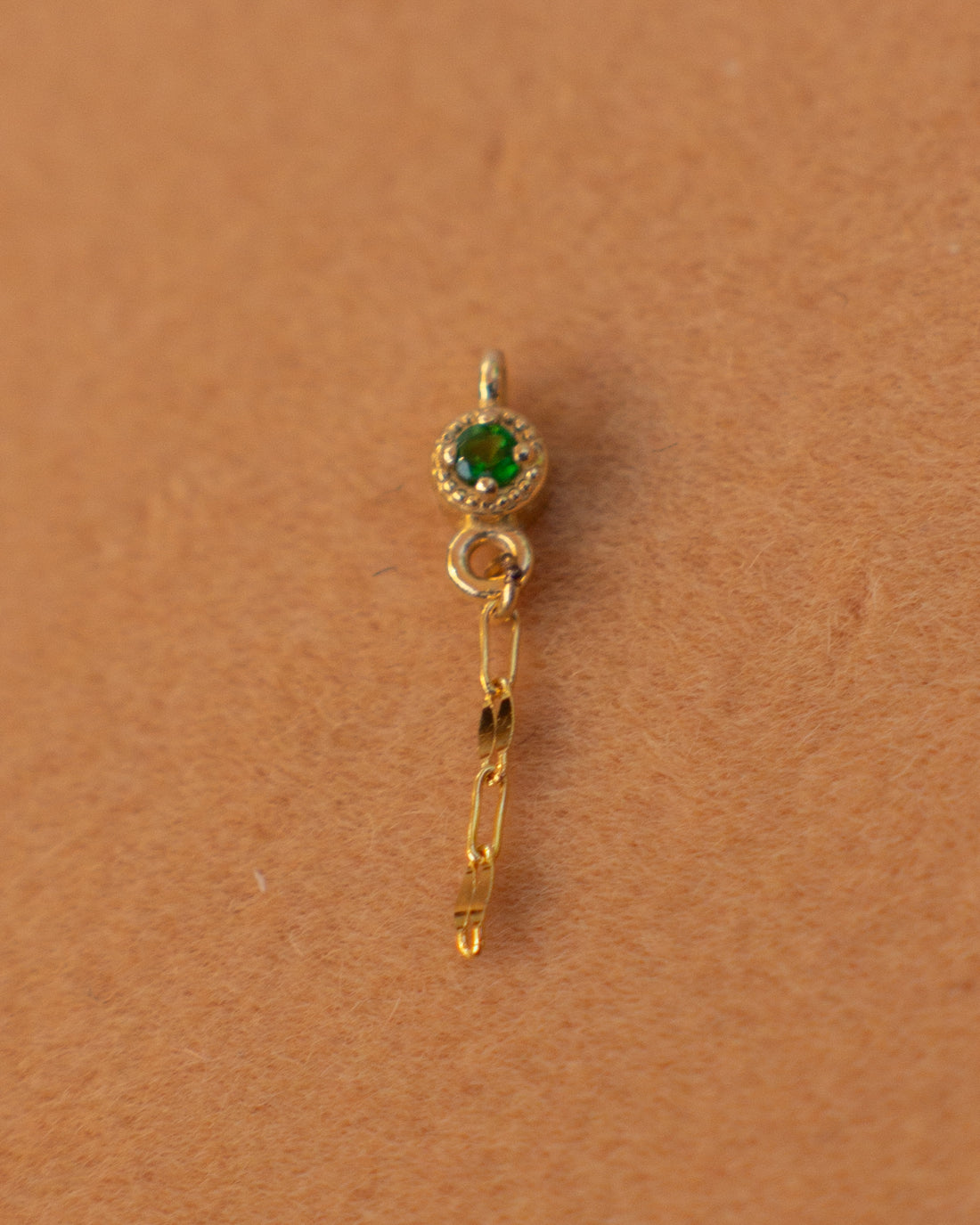 14K Tsavorite Garnet Teensy Dangle