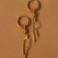 14K Peach Sapphire Dangles + Huggies