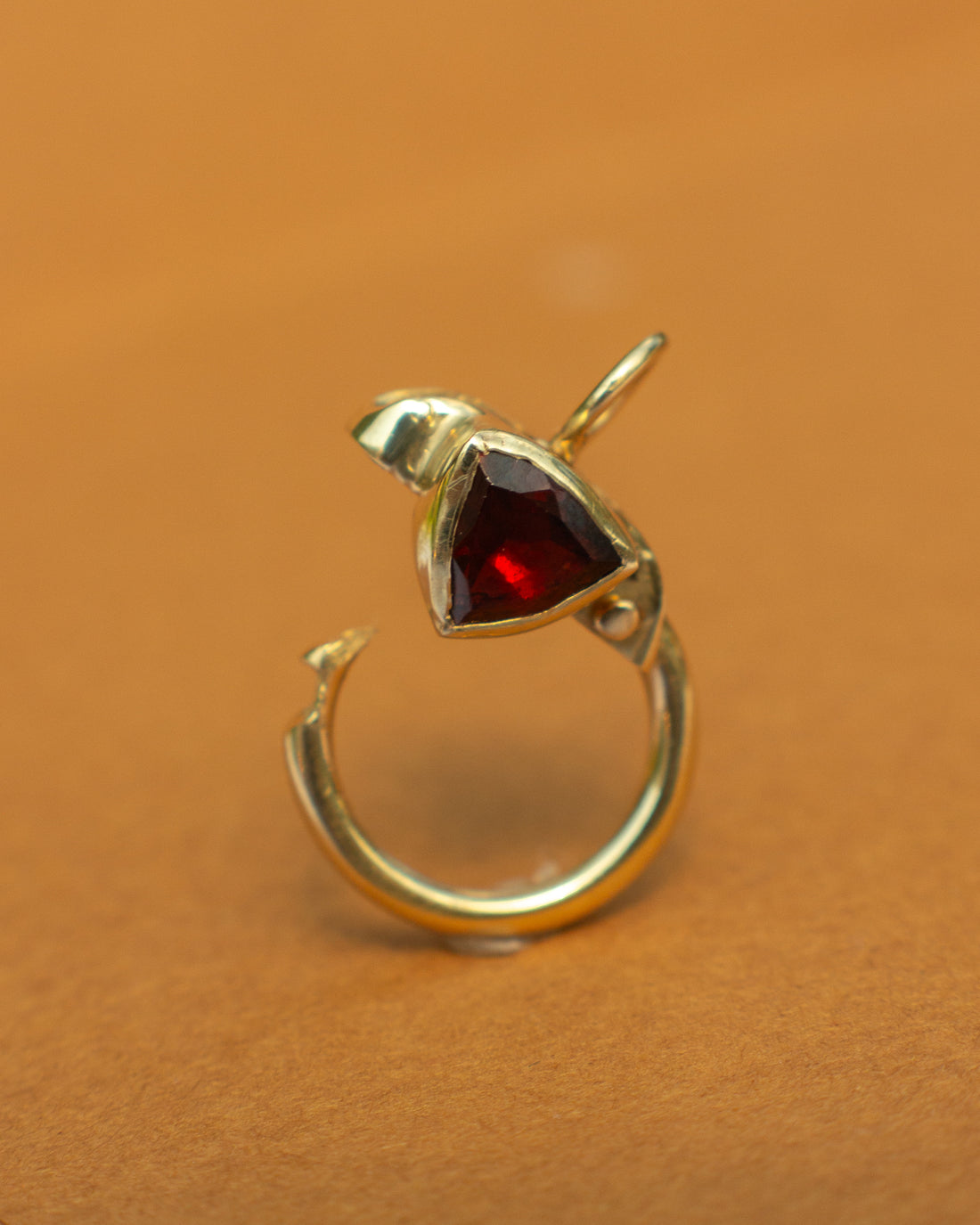 OOAK 14K Trillion Garnet Connector