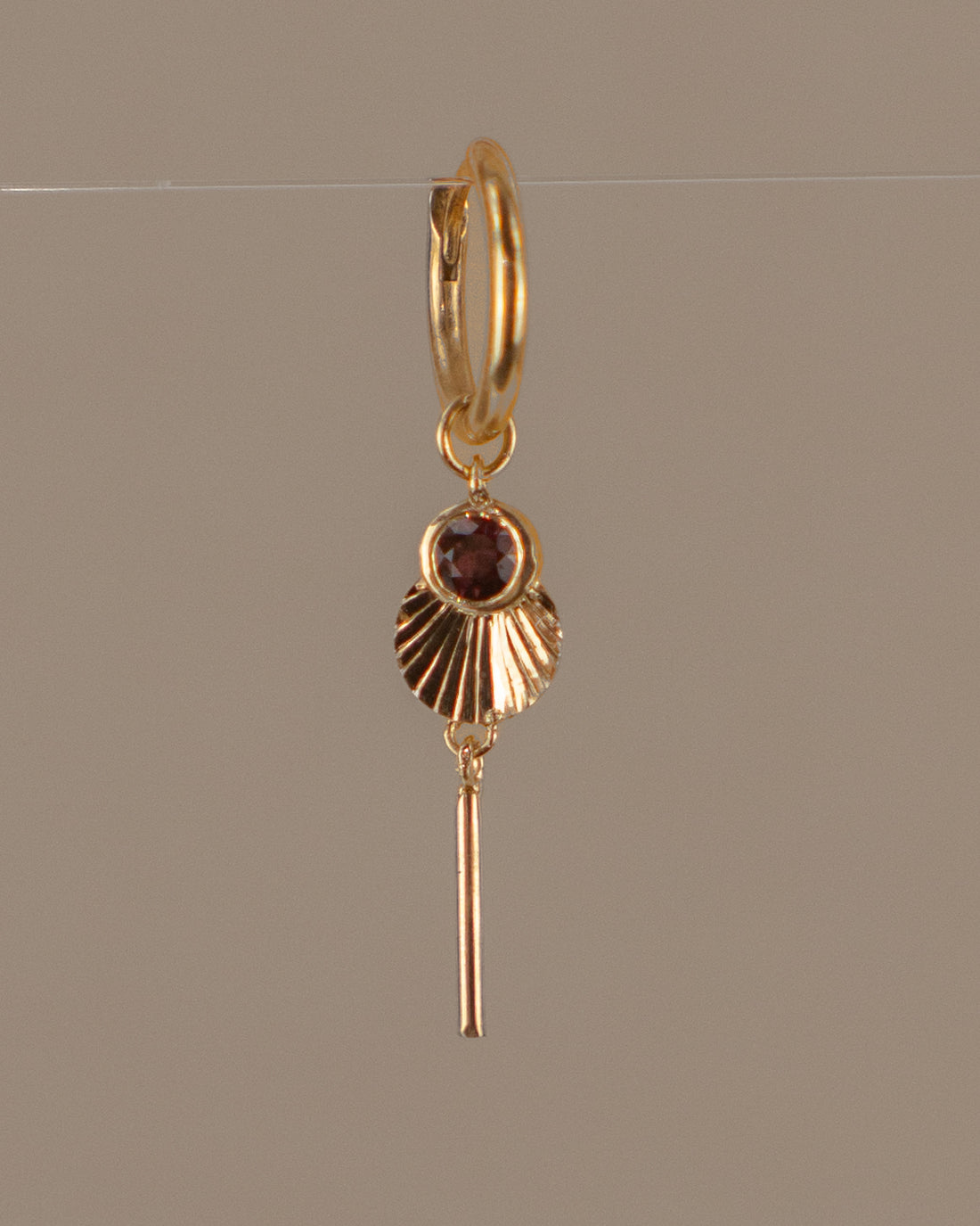 14K Garnet Sunbeam Dangle