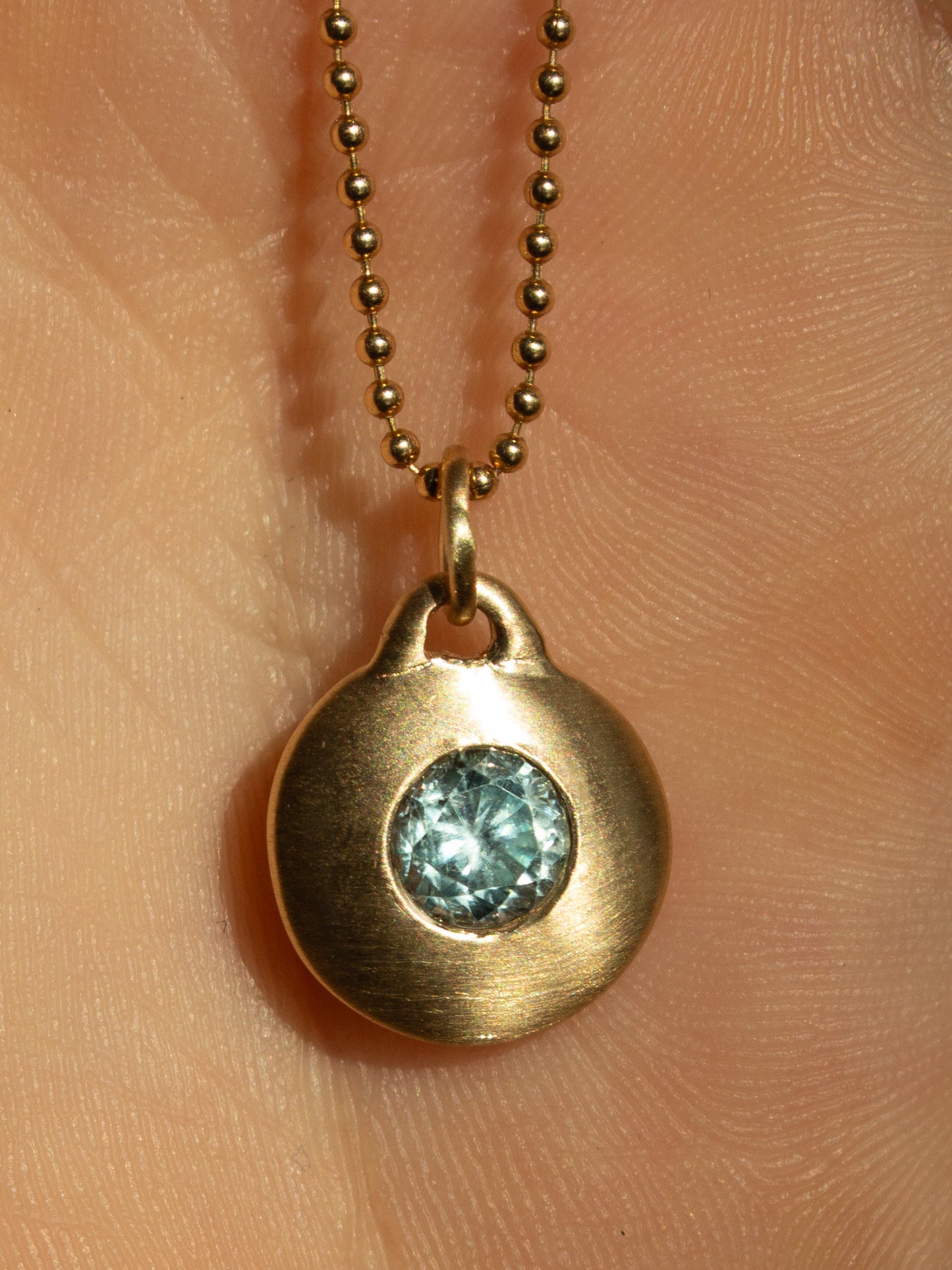 14K Skim Pendant - Choose Your Own Stone