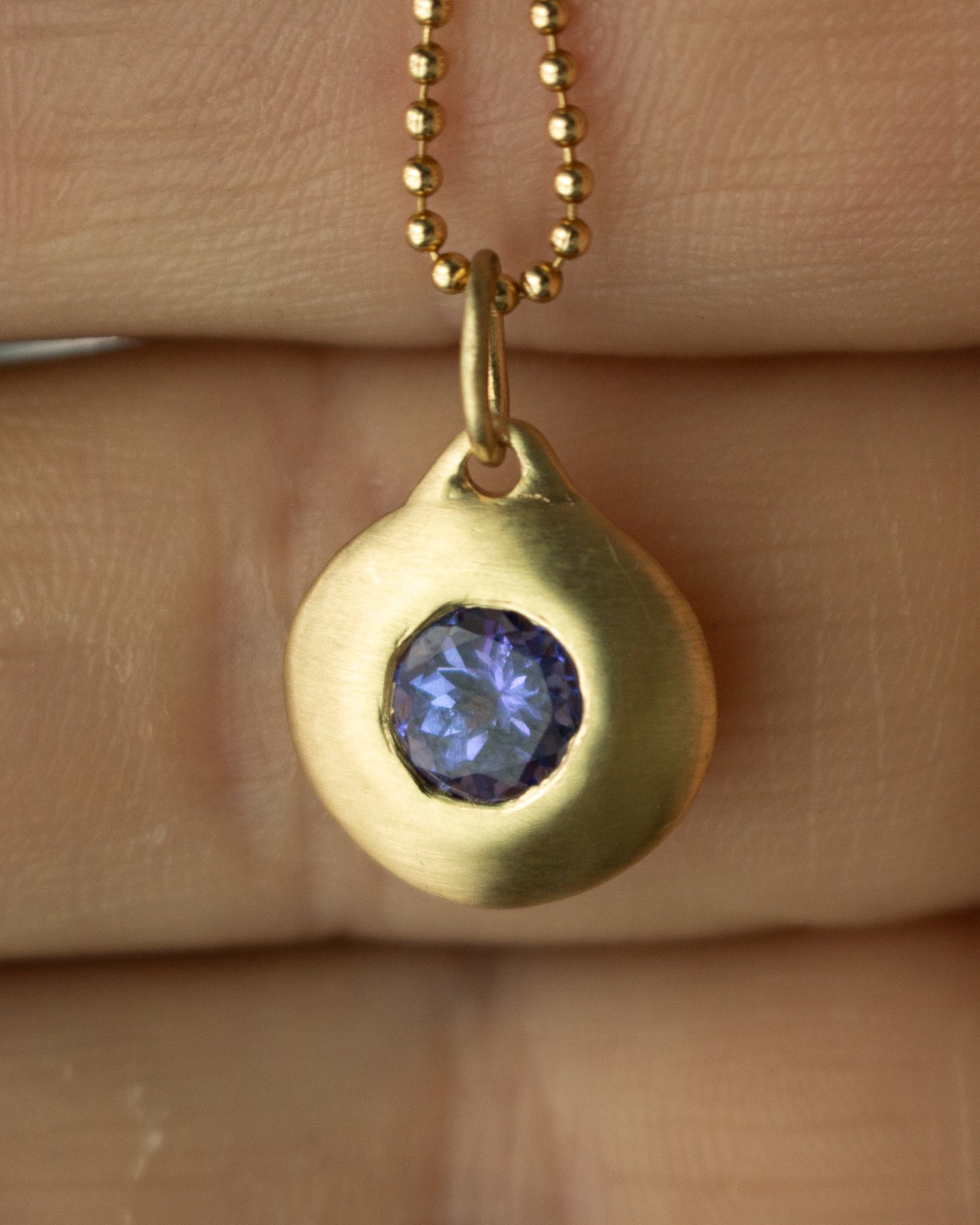 14K Skim Pendant - Choose Your Own Stone