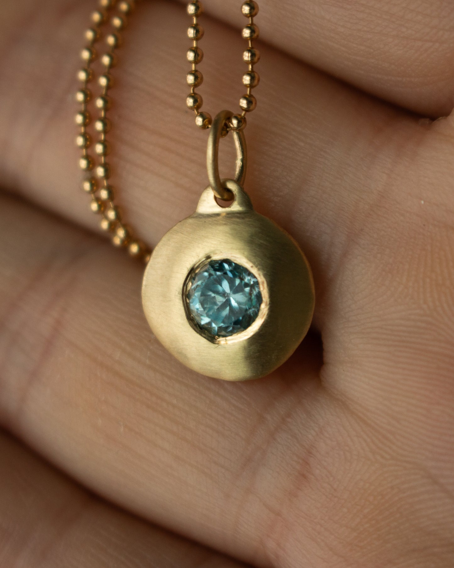 14K Skim Pendant - Choose Your Own Stone