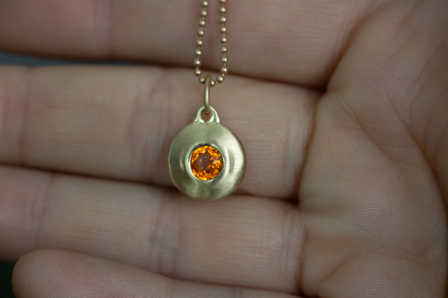 14K Skim Pendant - Choose Your Own Stone