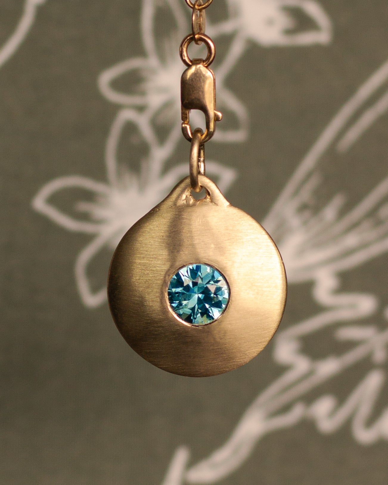 14K Skim Pendant - Choose Your Own Stone
