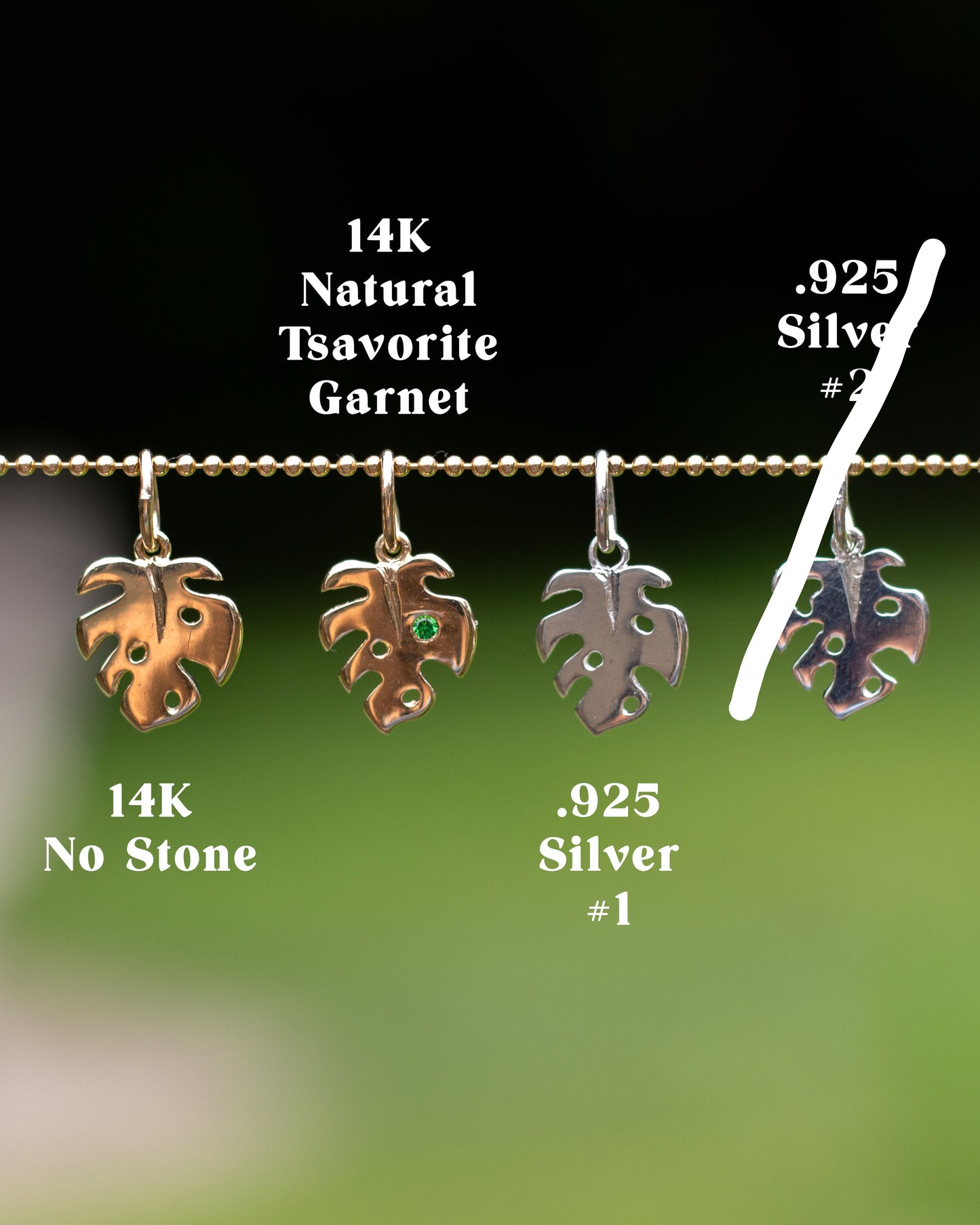 14K Monstera Charm