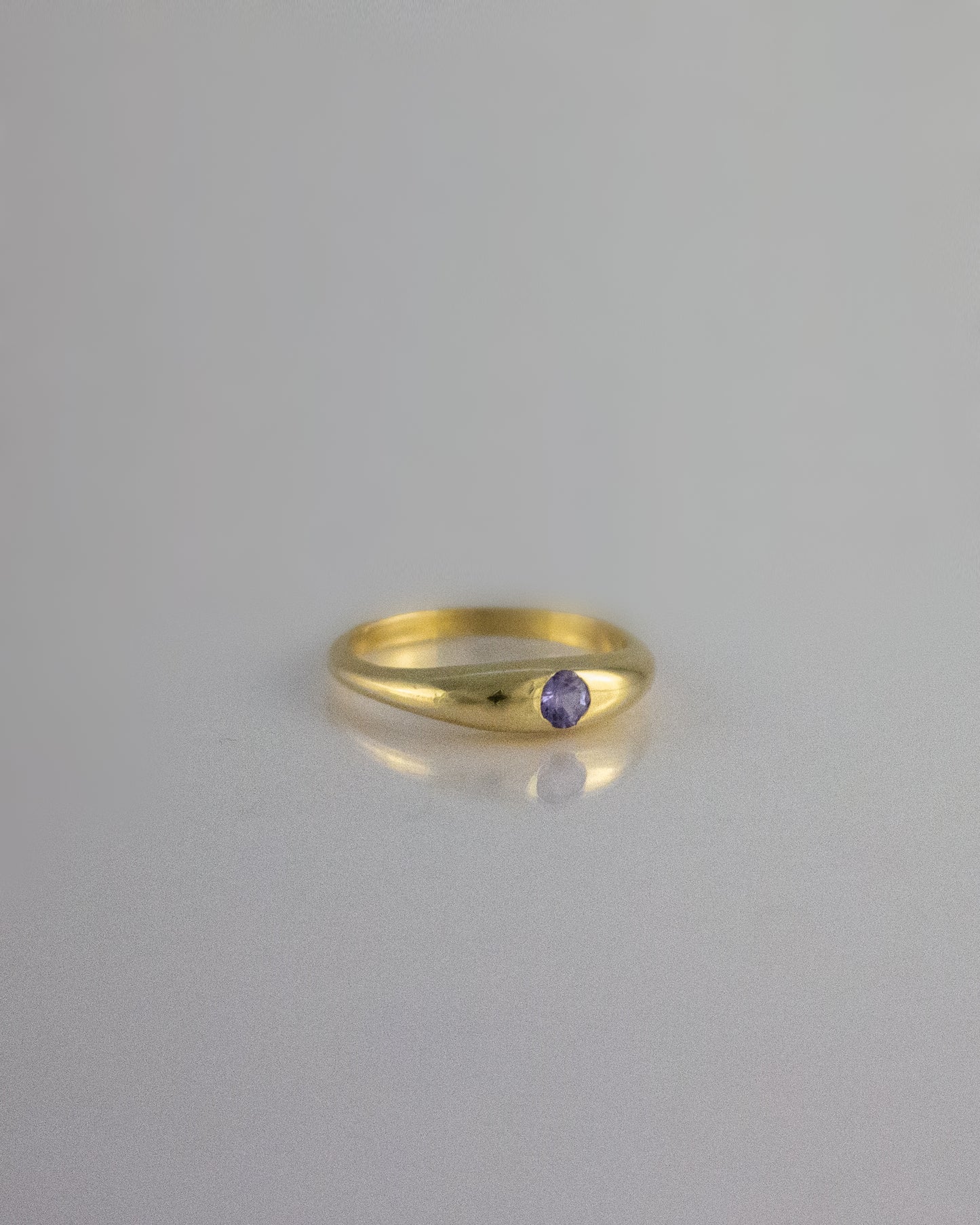 14K Dome Tanzanite Ring - Size 7