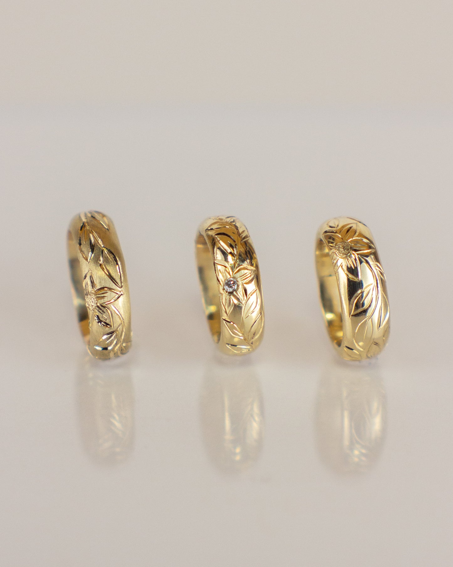 14K Hand Engraved Spacer Bead