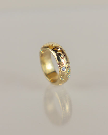 14K Hand Engraved Spacer Bead