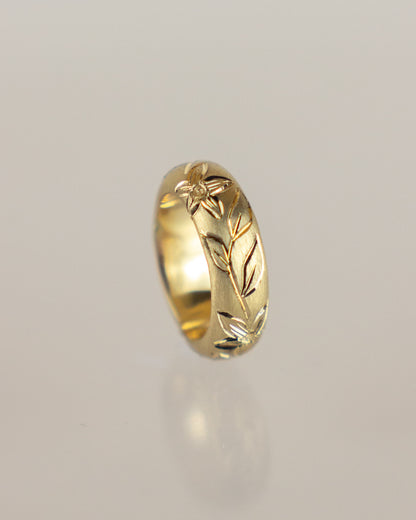14K Hand Engraved Spacer Bead