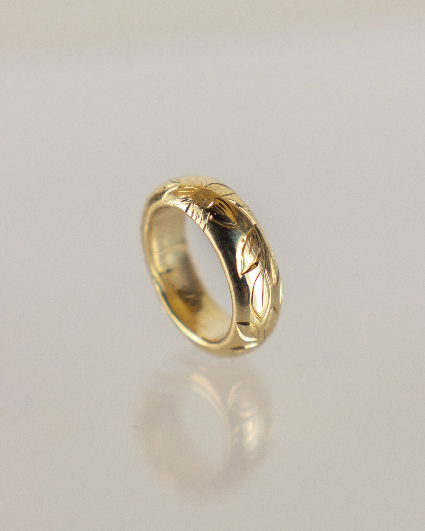 14K Hand Engraved Spacer Bead