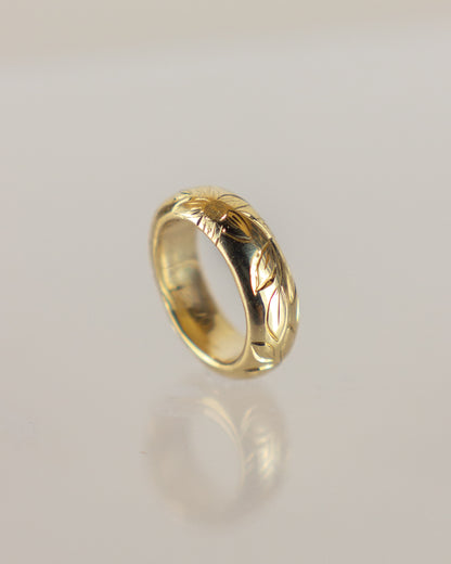 14K Hand Engraved Spacer Bead