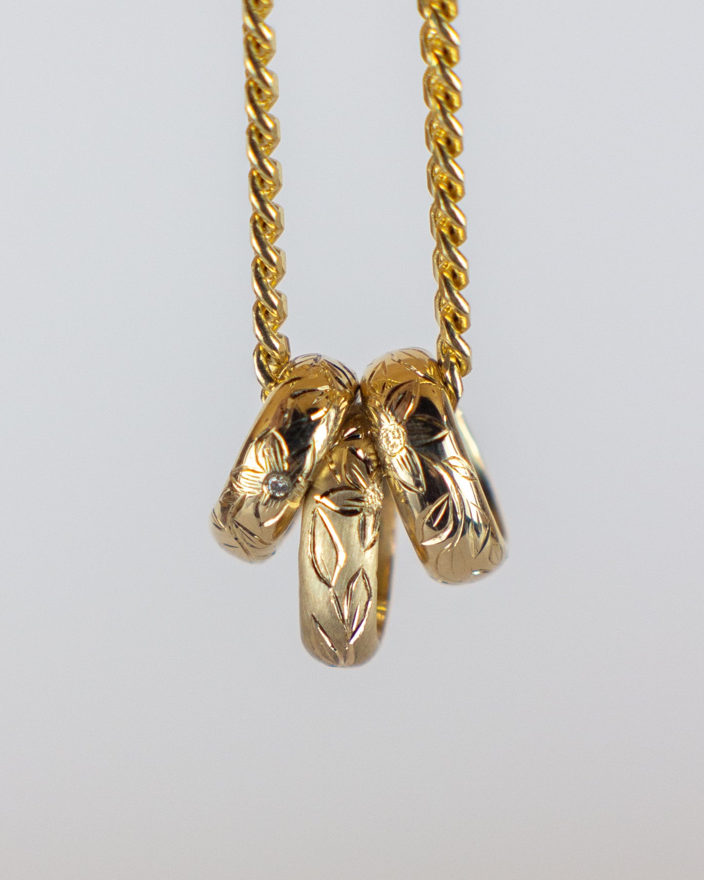 14K Hand Engraved Spacer Bead