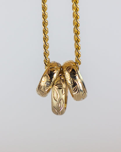 14K Hand Engraved Spacer Bead