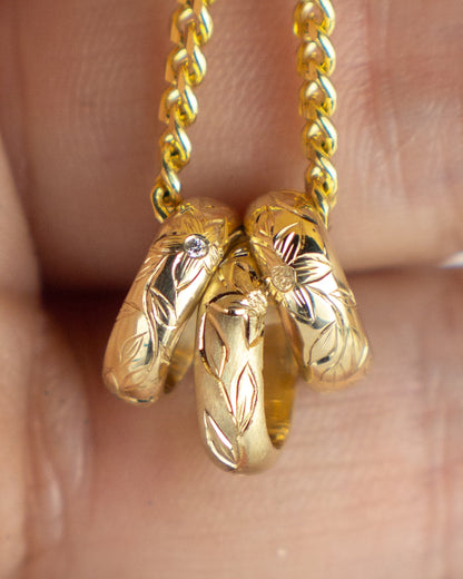 14K Hand Engraved Spacer Bead