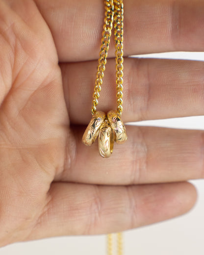 14K Hand Engraved Spacer Bead