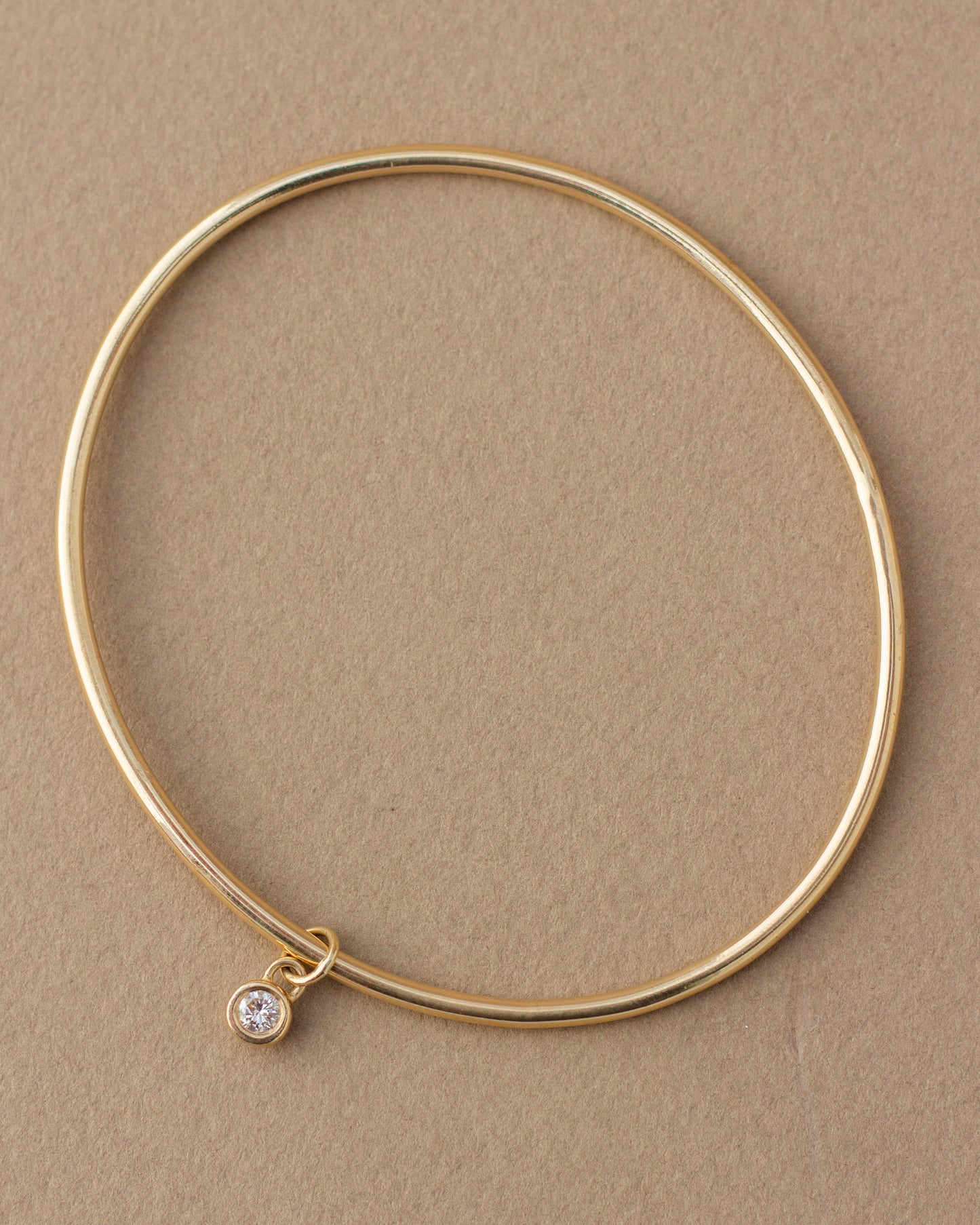 14K Rounded Oval Bangle