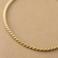 14K Twist Oval Bangle