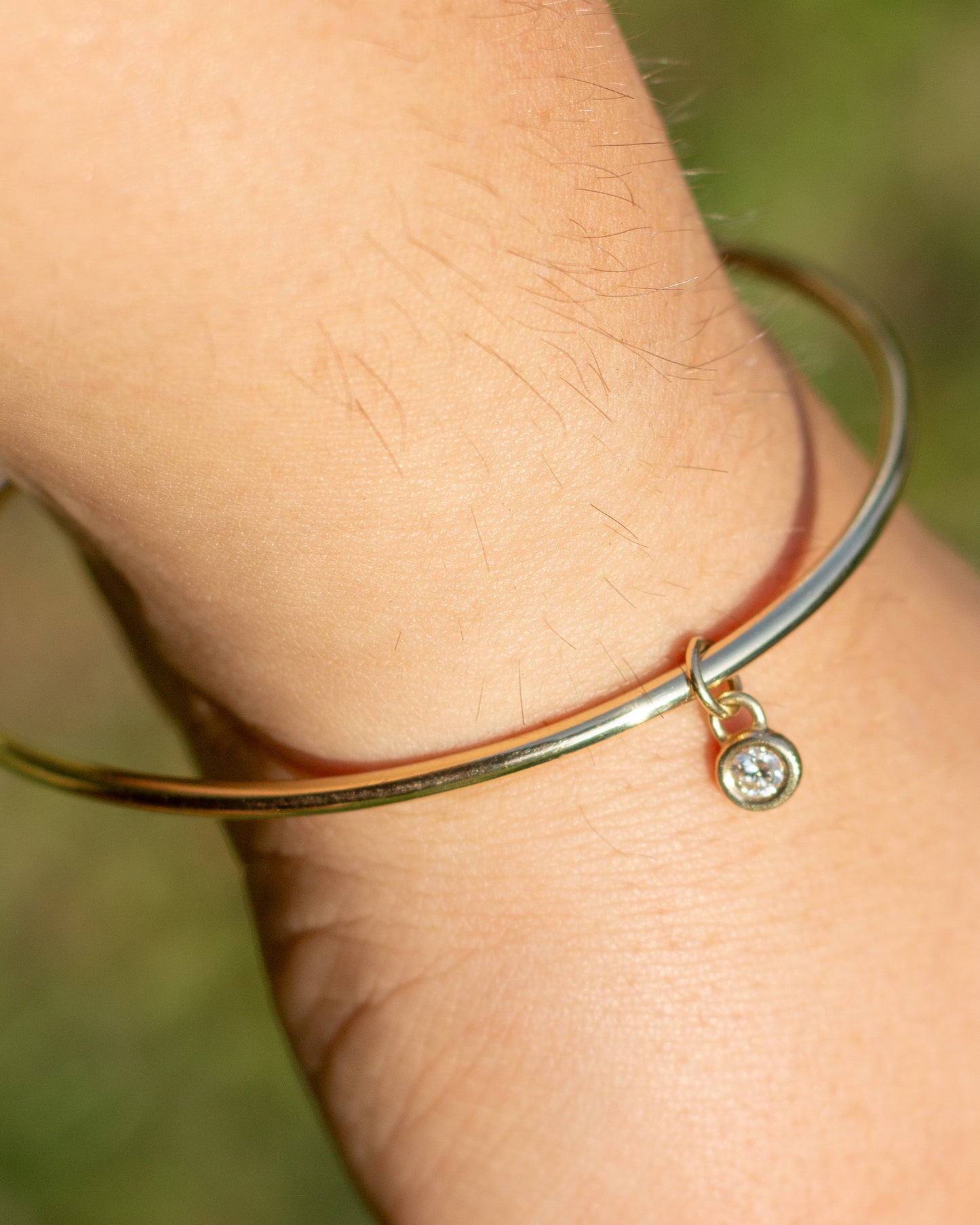 14K Rounded Oval Bangle