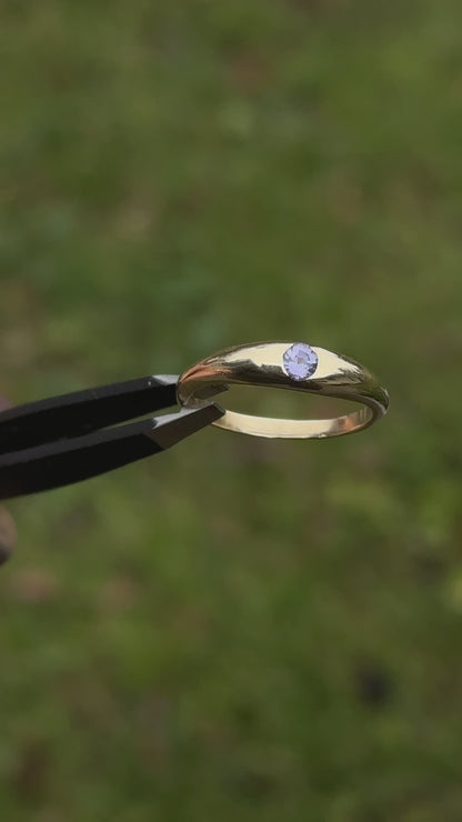 14K Dome Tanzanite Ring - Size 7